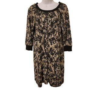 Trina Turk M/L Black‎ Gray Mosaic Print Sweatshirt Dress